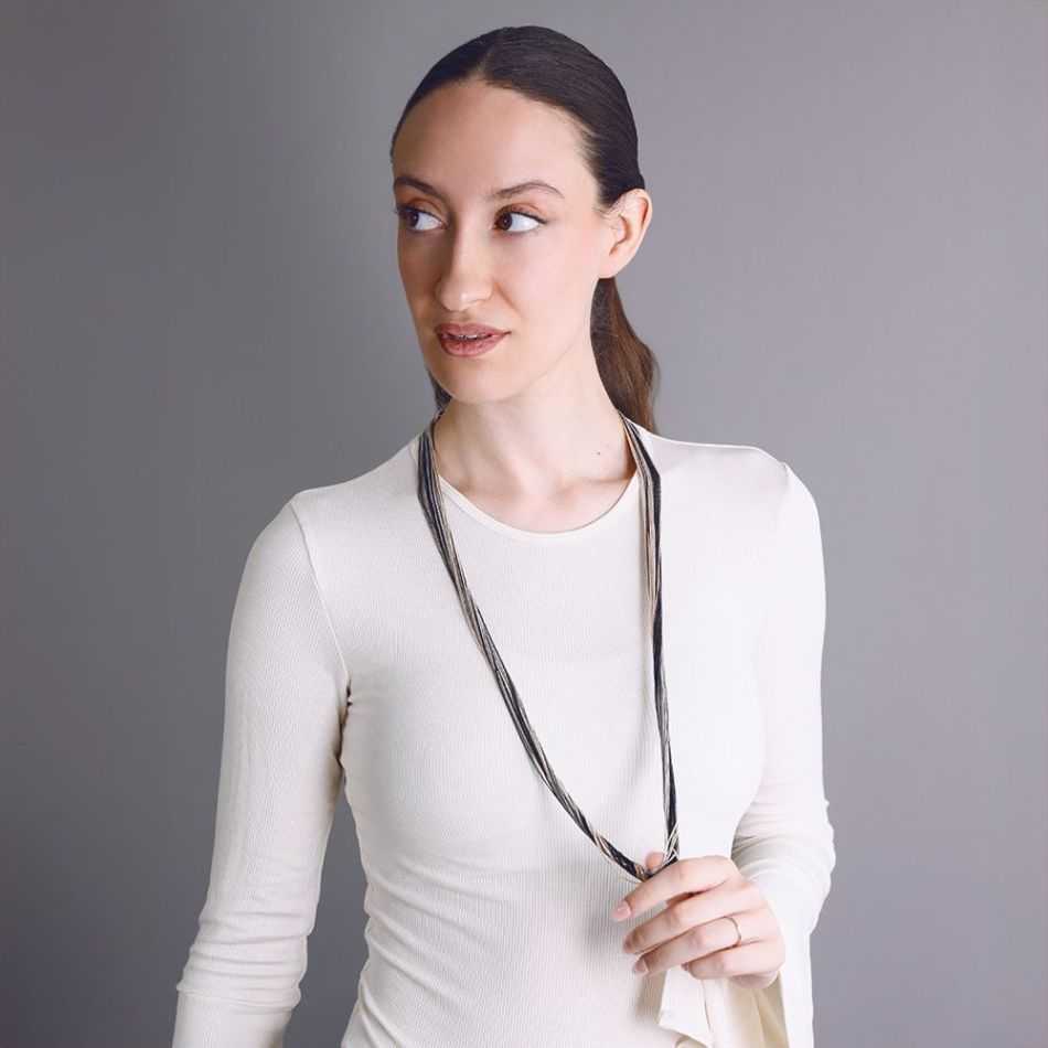 COLLAR LARGO MULTI TIRAS BRONCE