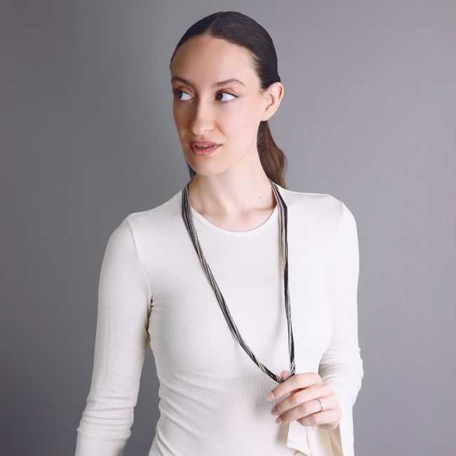 COLLAR LARGO MULTI TIRAS BRONCE