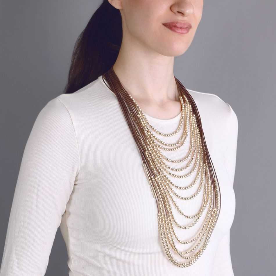 MULTI-STRAND METAL BEAD NECKLACE