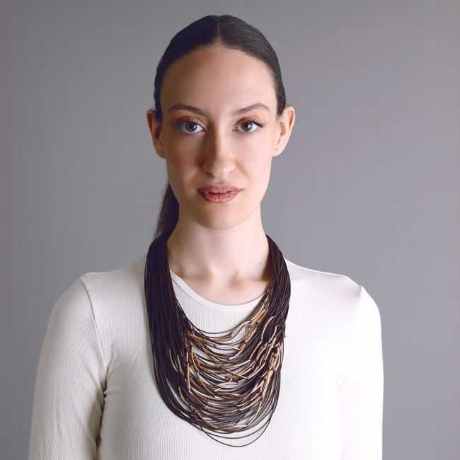 MULTI-STRAND CHOKER WITH BRONZE TUBES