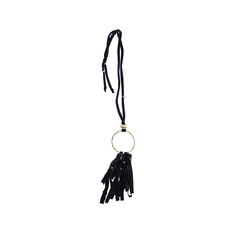COLLAR LARGO TERCIOPELO FLECO