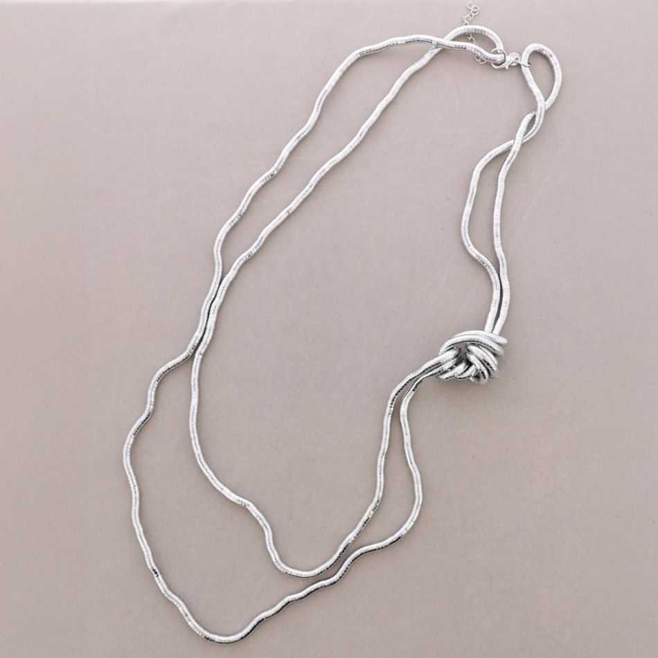 COLLAR LARGO DOBLE NUDO FLEXIBLE METAL