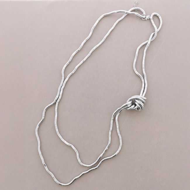 COLLAR LARGO DOBLE NUDO FLEXIBLE METAL