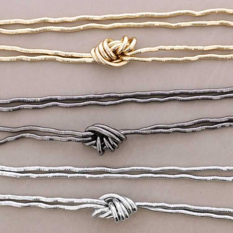 FLEXIBLE METAL LONG DOUBLE-KNOT NECKLACE 2