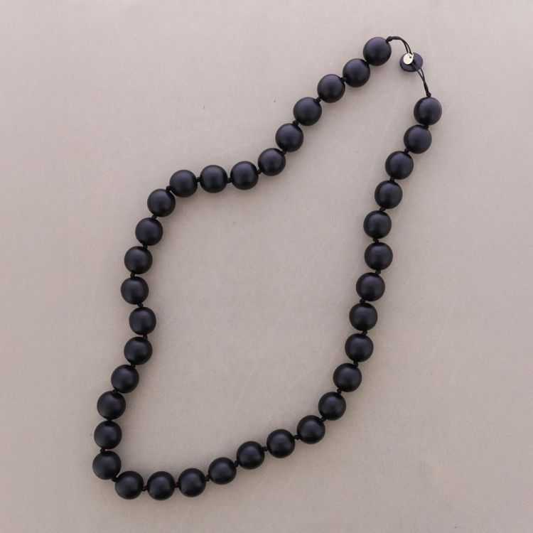 LONG WOODEN BEAD NECKLACE 2.5 CM