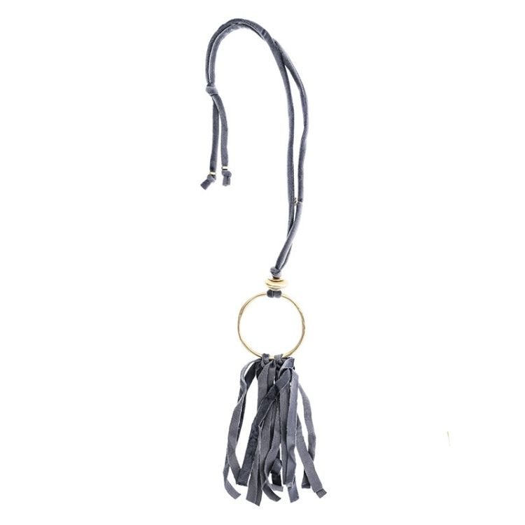 COLLAR LARGO TERCIOPELO FLECO