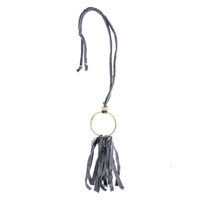 COLLAR LARGO TERCIOPELO FLECO