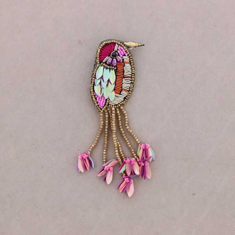 BIRD SEQUIN BROOCH
