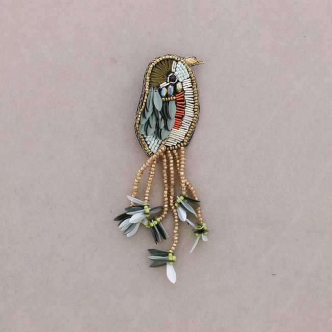 BIRD SEQUIN BROOCH