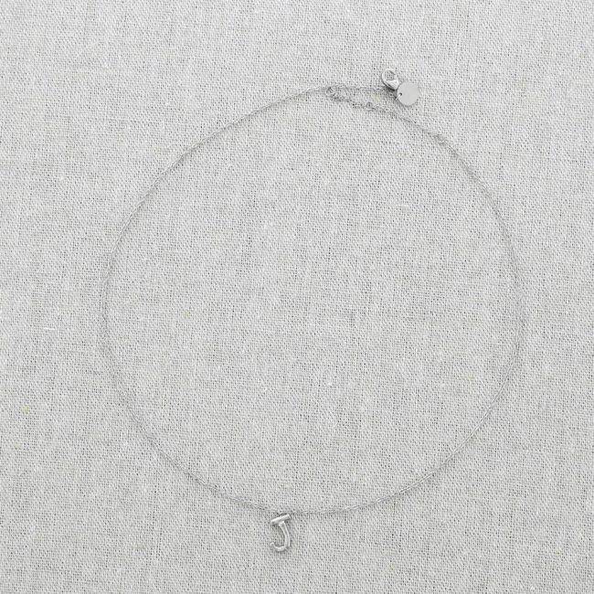 BAMBOO INITIAL J STEEL SHORT NECKLACE