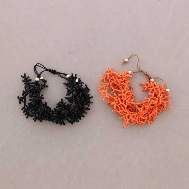 CORAL BEADS MACRAME BRACELET