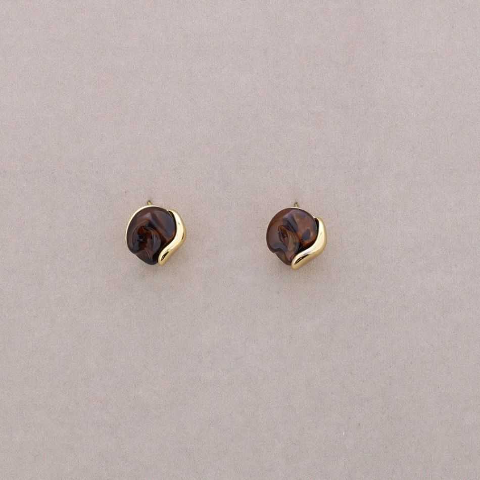 STEEL EARRINGS WITH RESIN SHAPE
