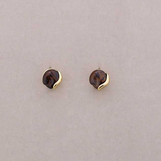 STEEL EARRINGS WITH RESIN SHAPE
