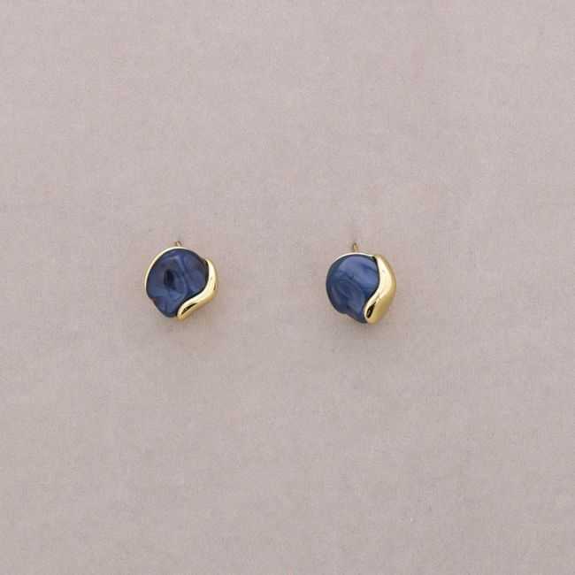 STEEL EARRINGS WITH RESIN SHAPE