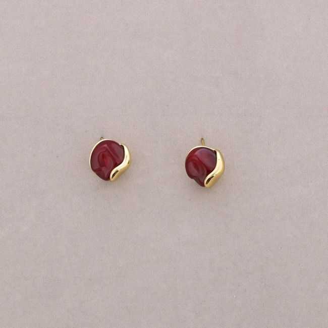 STEEL EARRINGS WITH RESIN SHAPE