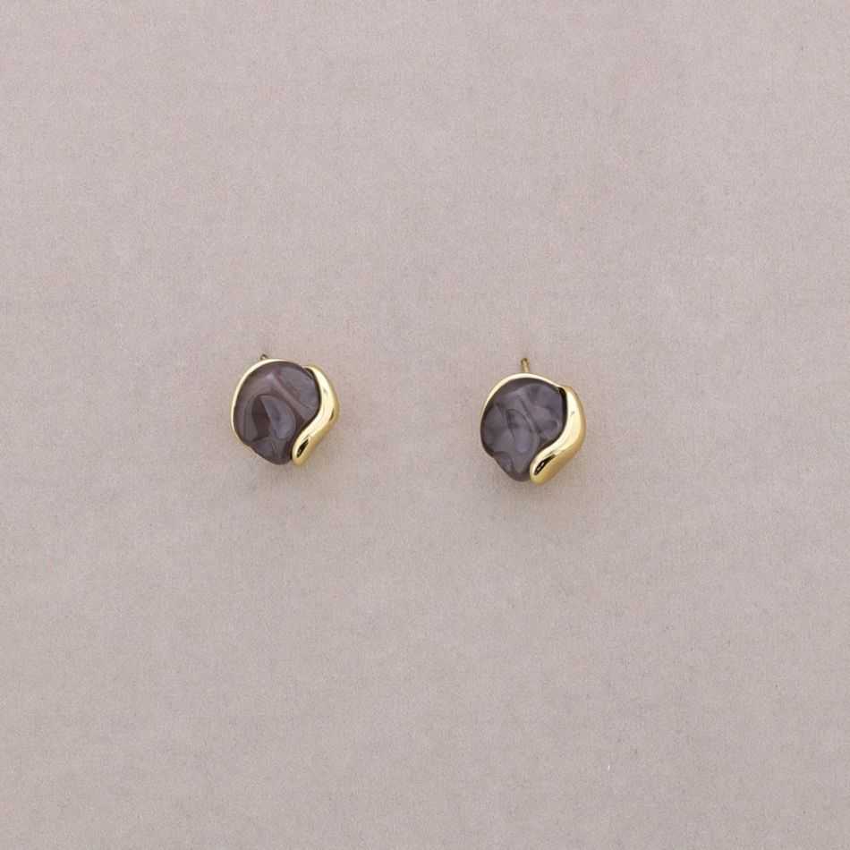 STEEL EARRINGS WITH RESIN SHAPE