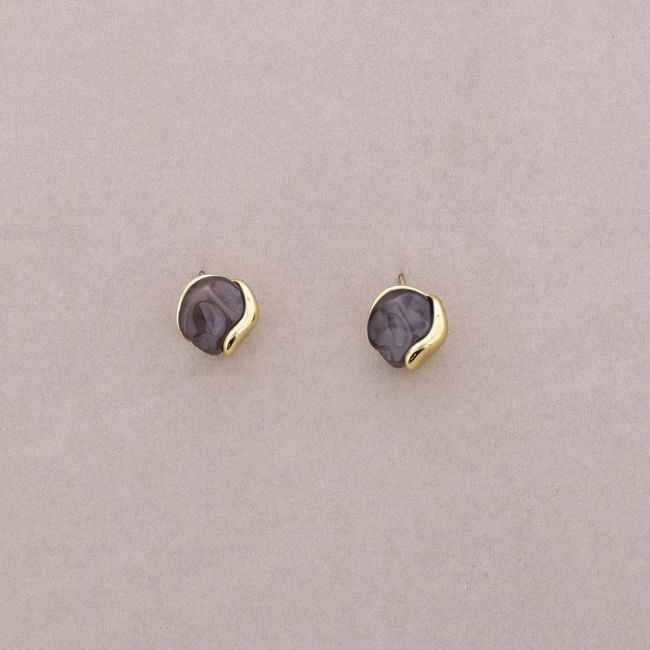 STEEL EARRINGS WITH RESIN SHAPE