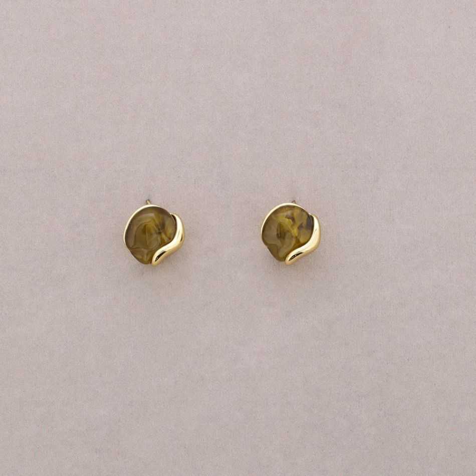 STEEL EARRINGS WITH RESIN SHAPE