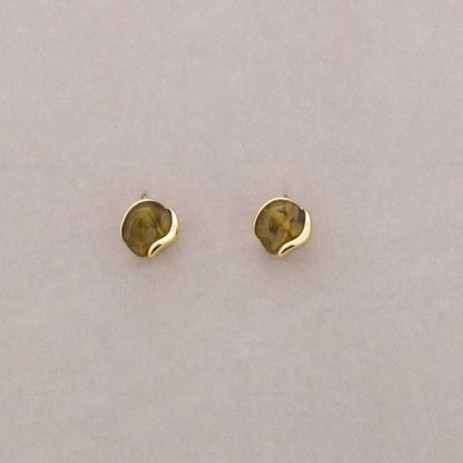 STEEL EARRINGS WITH RESIN SHAPE