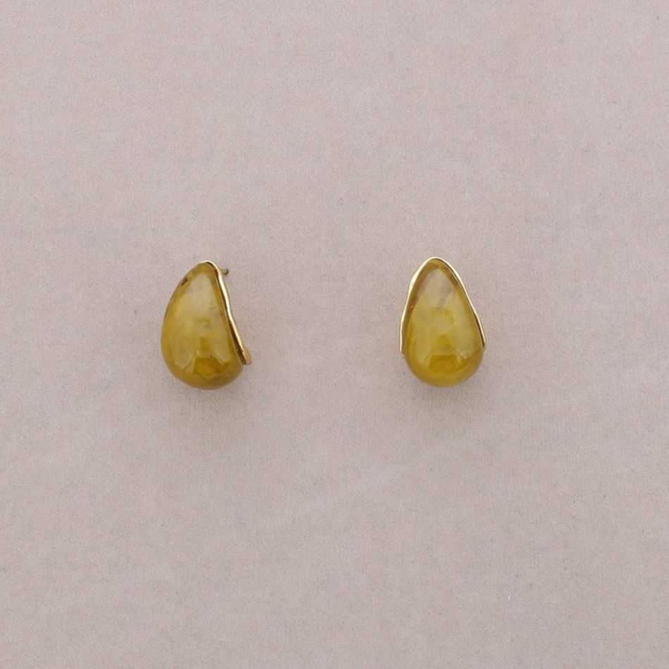 STEEL DROP RESIN EARRINGS