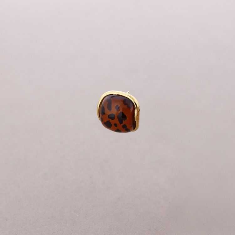 SQUARE STEEL RESIN EARRINGS