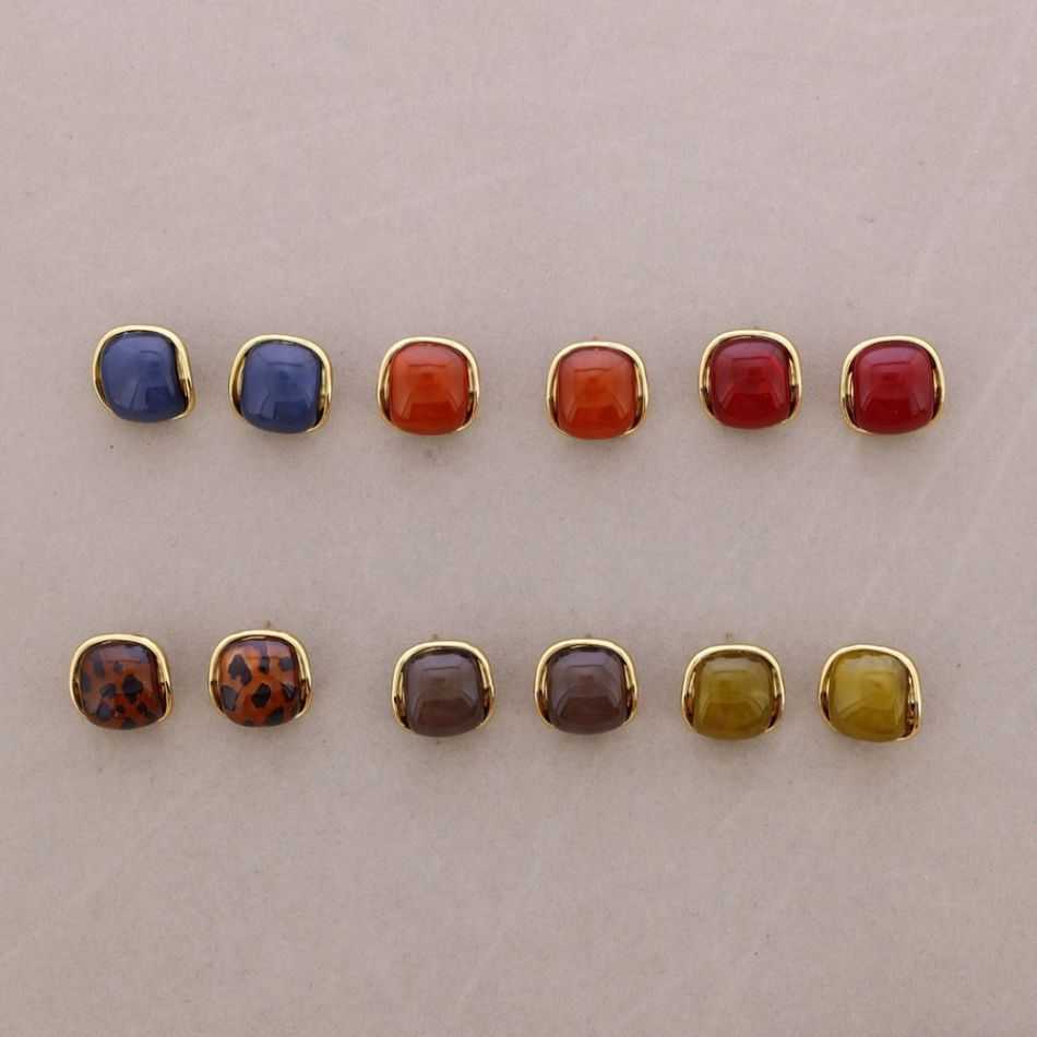SQUARE STEEL RESIN EARRINGS