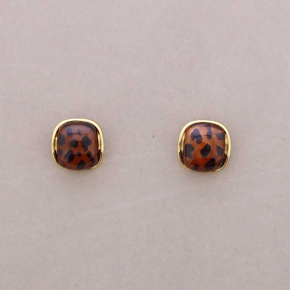 SQUARE STEEL RESIN EARRINGS