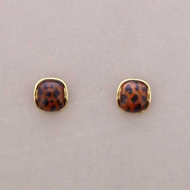 SQUARE STEEL RESIN EARRINGS