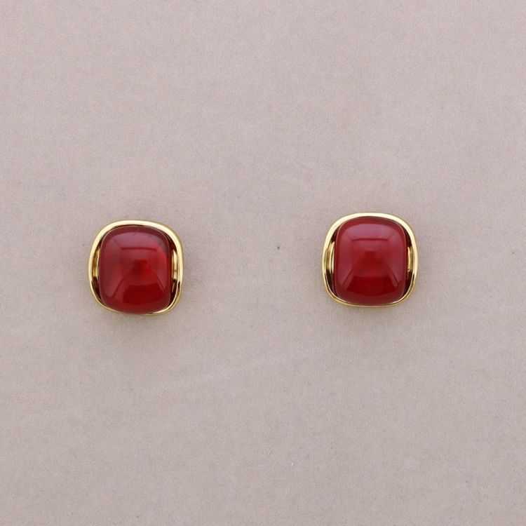 SQUARE STEEL RESIN EARRINGS 2