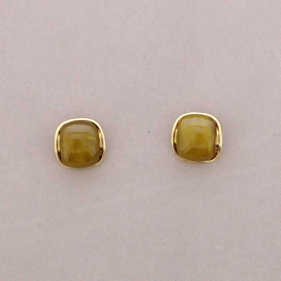 SQUARE STEEL RESIN EARRINGS
