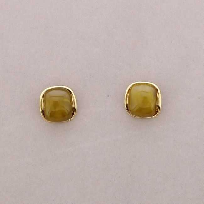 SQUARE STEEL RESIN EARRINGS
