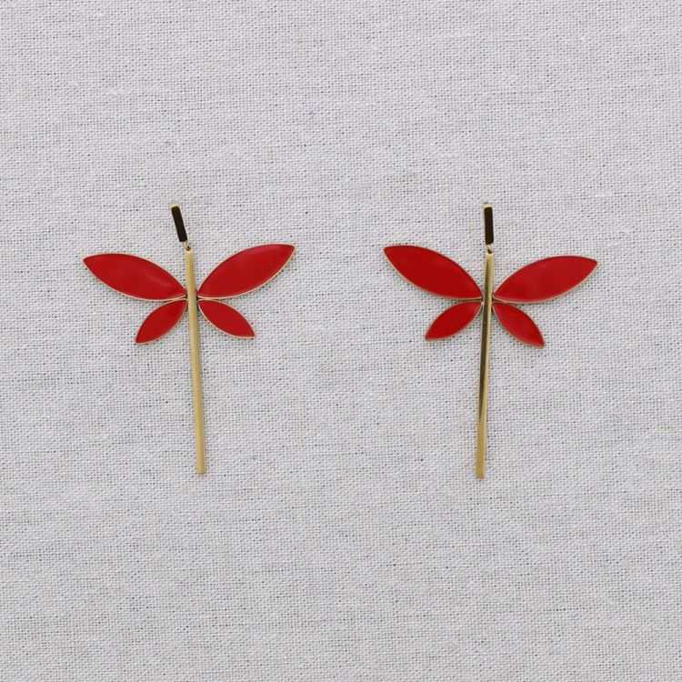 ENAMEL DRAGONFLY STEEL EARRINGS 2