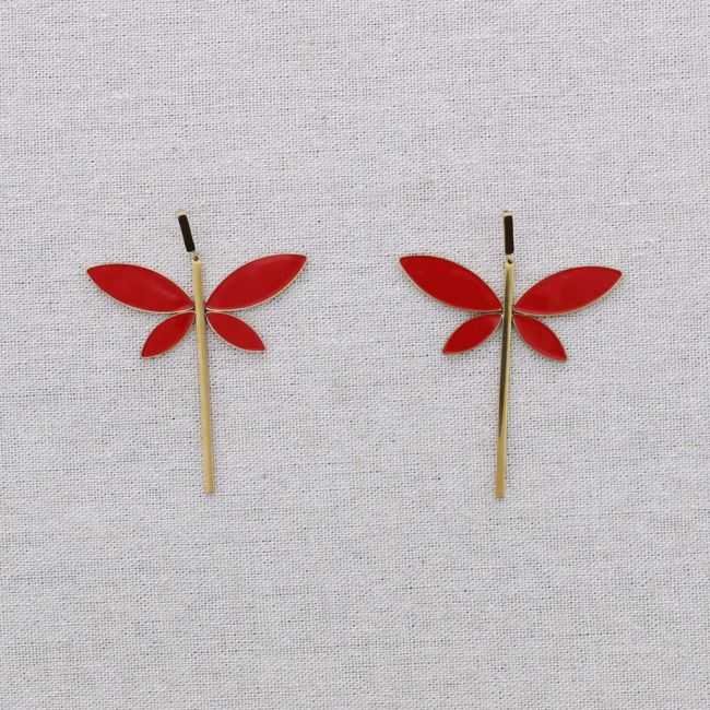 ENAMEL DRAGONFLY STEEL EARRINGS