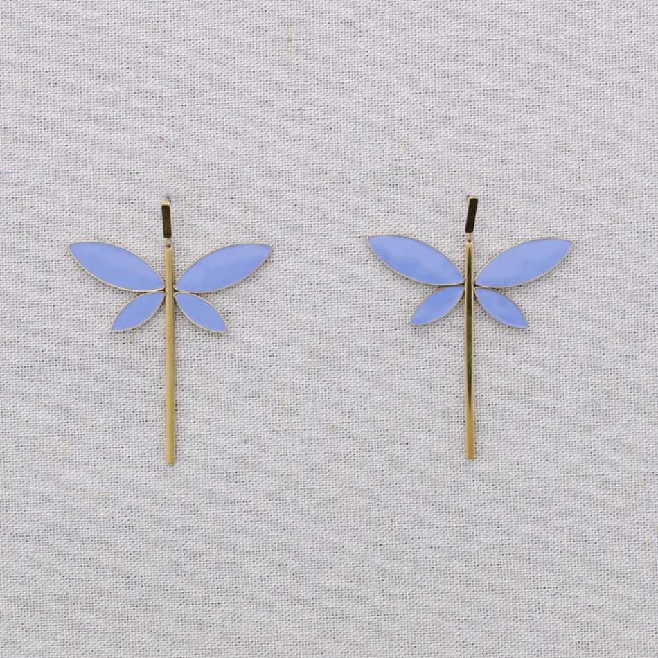 ENAMEL DRAGONFLY STEEL EARRINGS