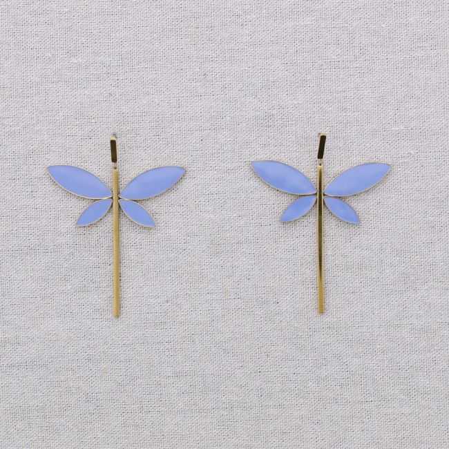 ENAMEL DRAGONFLY STEEL EARRINGS