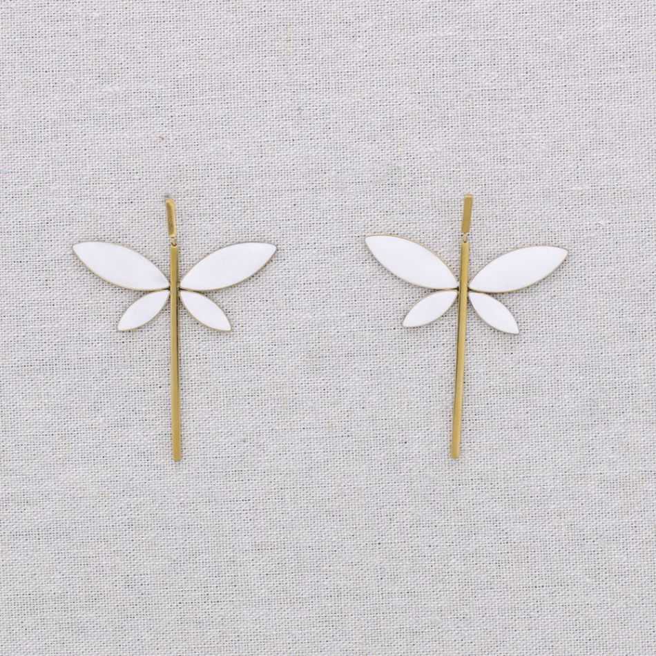 PENDIENTES ACERO LIBÉLULA ESMALTE