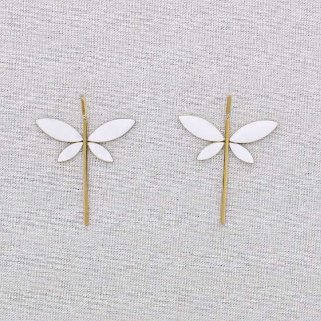 ENAMEL DRAGONFLY STEEL EARRINGS