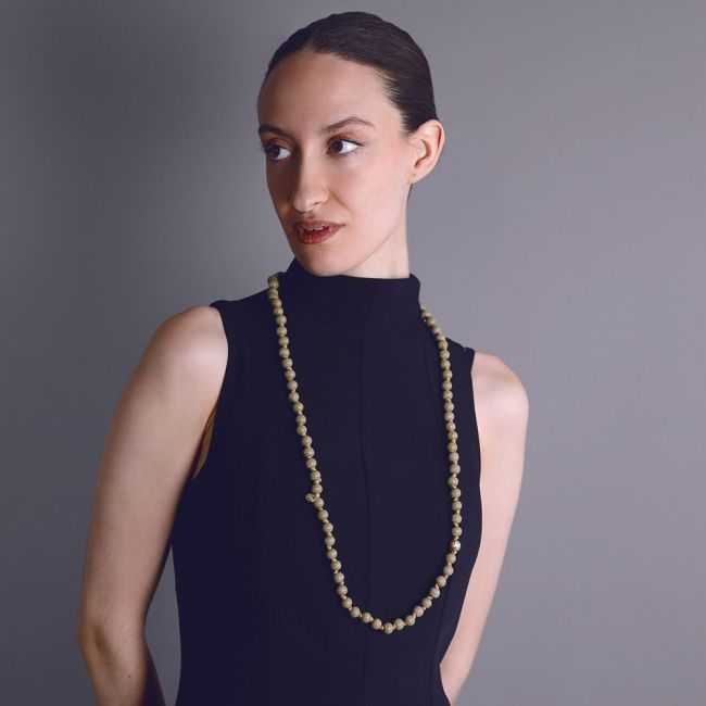 LONG WOODEN BEAD NECKLACE 100CM