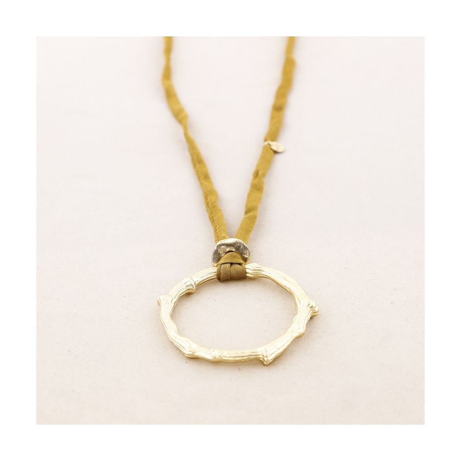 COLLAR LARGO COLGANTE ANILLA METAL