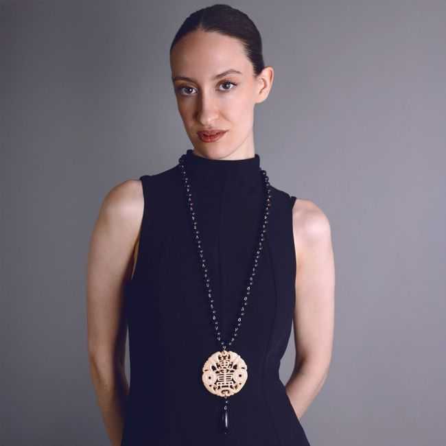 COLLAR LARGO CUENTAS BOLAS COLGANTE MEDALLA FILIGRANA RESINA