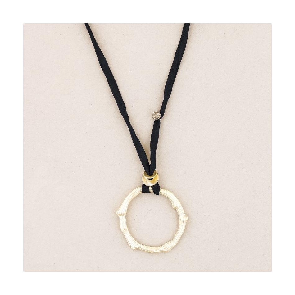 COLLAR LARGO COLGANTE ANILLA METAL