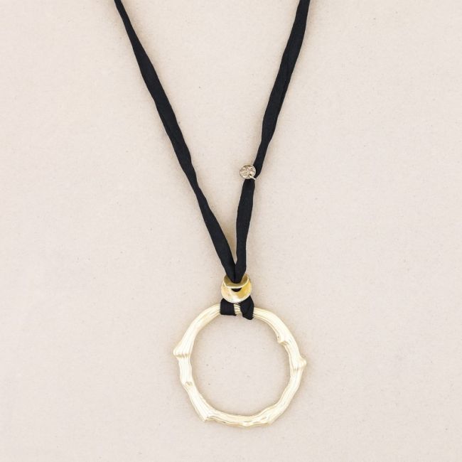 COLLAR LARGO COLGANTE ANILLA METAL