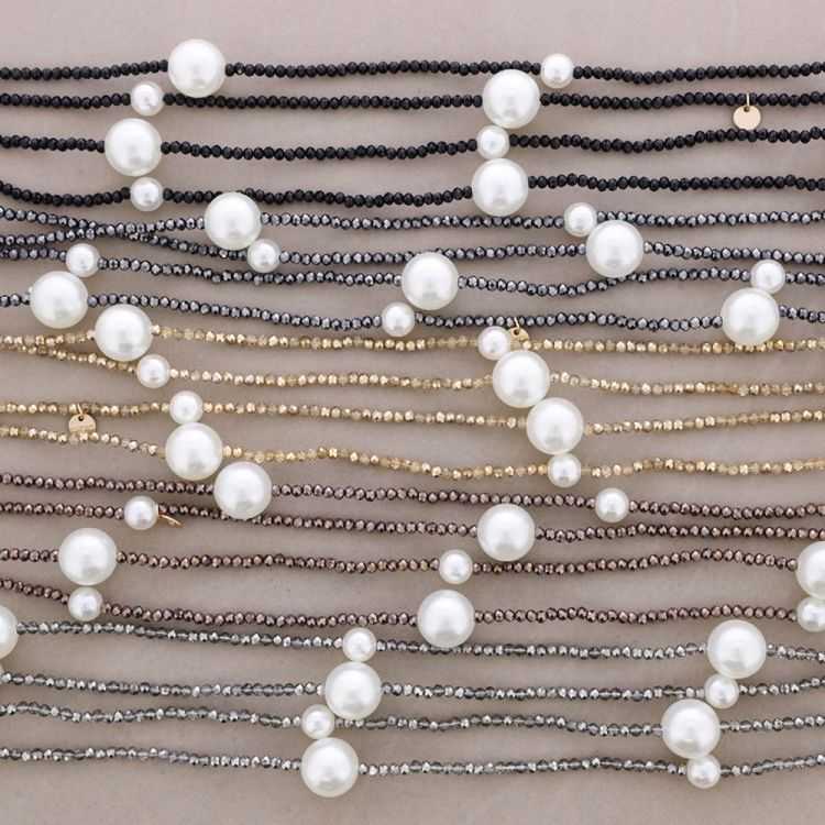 LONG NECKLACE WITH FACETED CRYSTALS AND BALLS 2