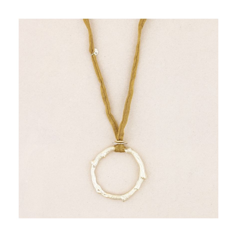 COLLAR LARGO COLGANTE ANILLA METAL