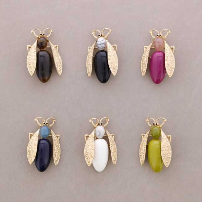 METAL RESIN BUG BROOCH