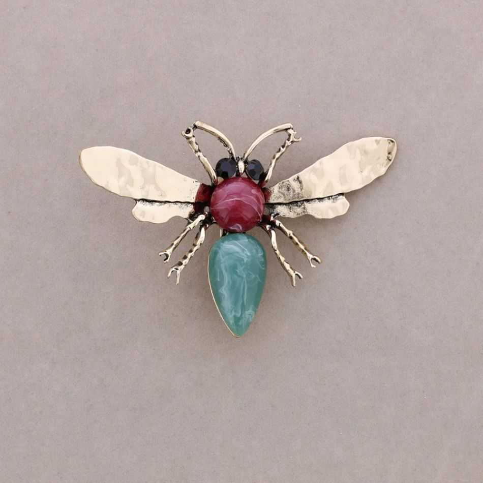 RESIN CRYSTALS INSECT BROOCH