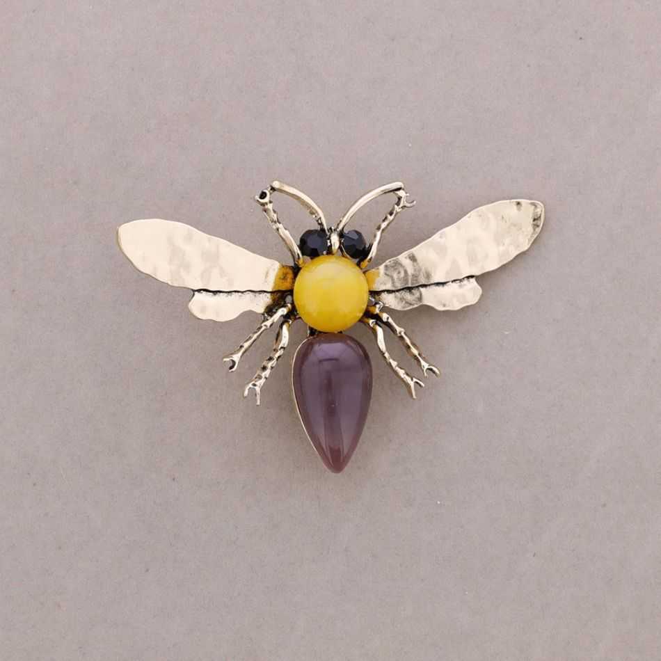 RESIN CRYSTALS INSECT BROOCH