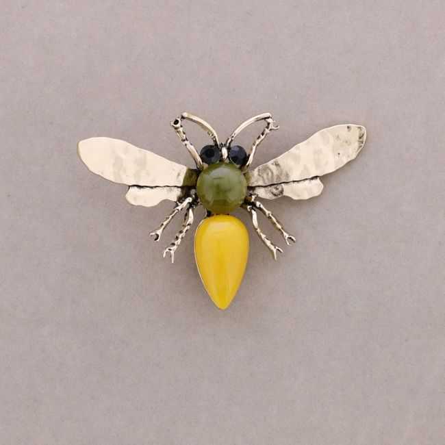 RESIN CRYSTALS INSECT BROOCH