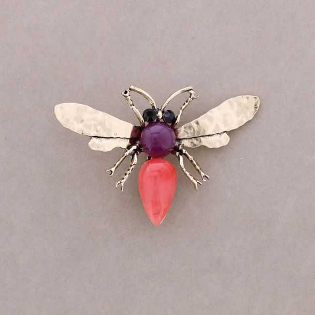 RESIN CRYSTALS INSECT BROOCH