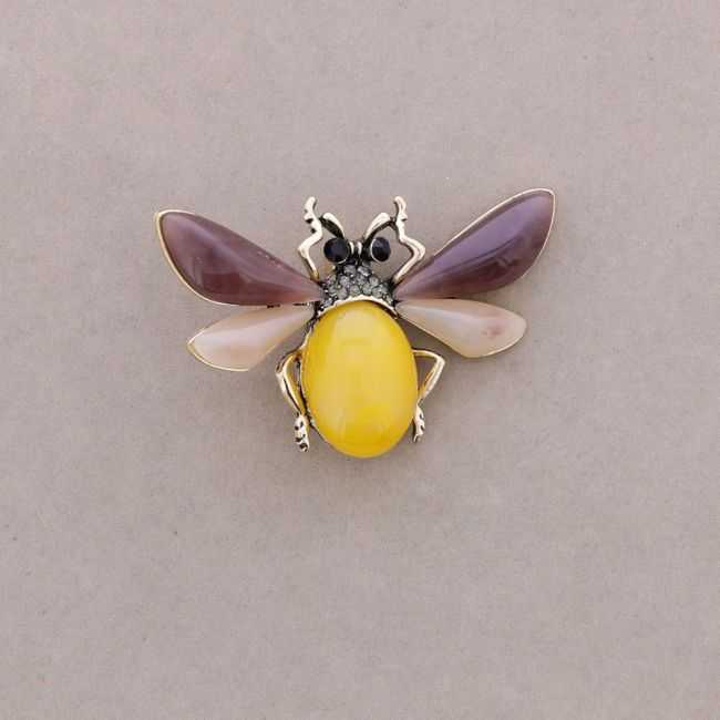 CRYSTAL RESIN INSECT BROOCH